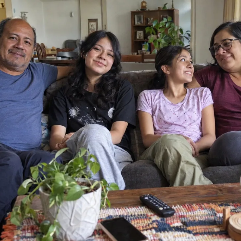 Gustavo, creador de Punto de Encuentro, con su familia